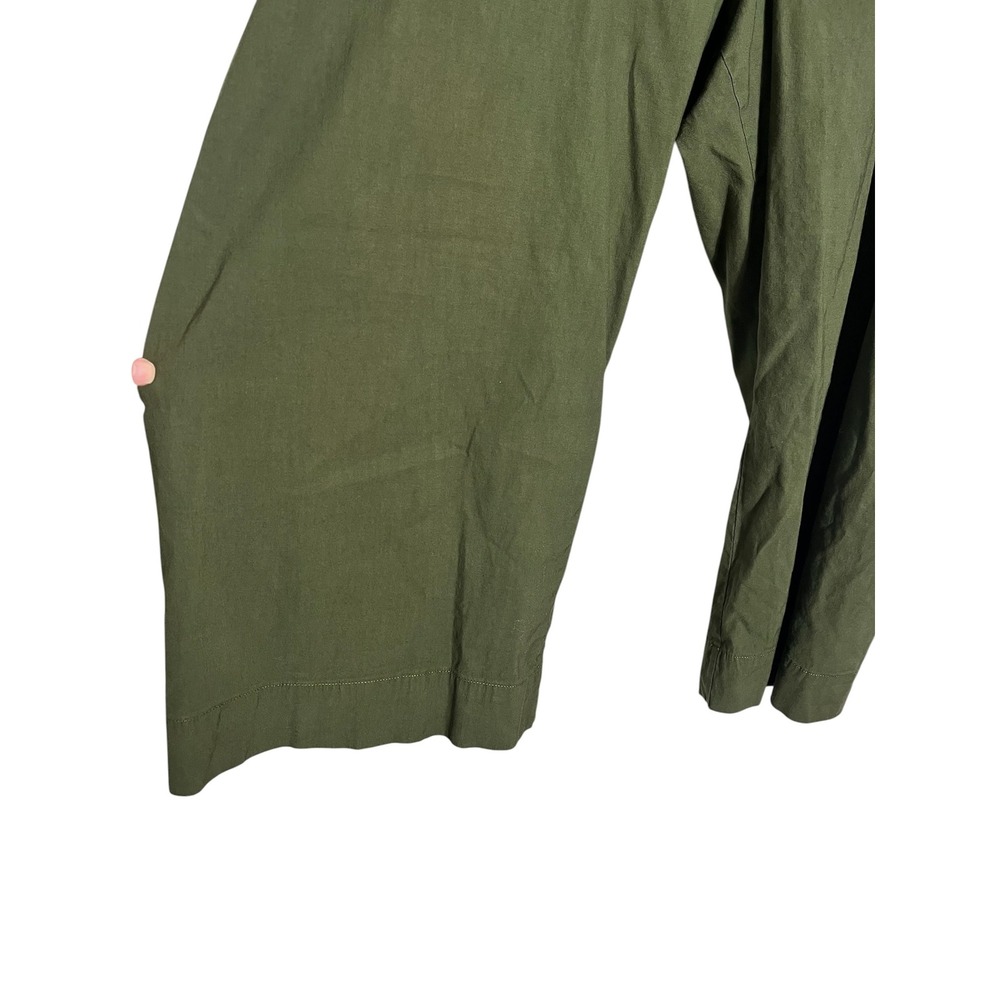 MAEVE x ANTHROPOLOGIE The Colette Plus Size Cropped Wide Leg Pants in Olive - Picture 5 of 10